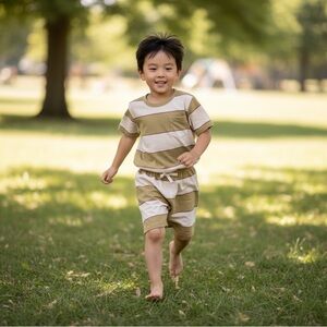 NWT WILD WAWA Stripe Shorts Golden Stripe 5/6Y